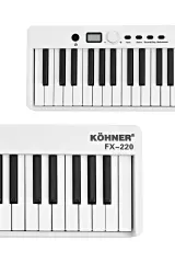 KÖHNER FX-220 WH Katlanabilir, Taşınabilir, Şarjlı Dijital Piyano (Dinamik Klavyeli, Tuş Hassasiyetli 88 Tuş)