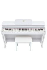 MARCİA MK-880 WH Dijital Konsol Piyano, Bluetooth, Tuş Hassasiyeti, 88 Tuşlu, Kapaklı