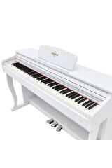 MARCİA MK-880 WH Dijital Konsol Piyano, Bluetooth, Tuş Hassasiyeti, 88 Tuşlu, Kapaklı