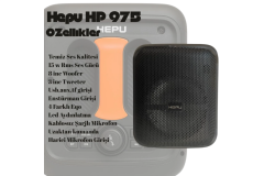HEPU HP-975 Partybox Hoparlör – 15W Güç, 8” Woofer, RGB Işık Efektleri, Kablosuz Mikrofonlu, Taşınabilir Tasarım