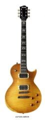 Auster Lespaul 4 Ton ALP200 Amber Siyah Hareli Elektro gitar Les Paul -- Sarı YW -- HH