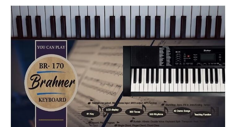 Brahner Br170 Tuş Hassasiyetli Usb Giriş 61 tuşlu org