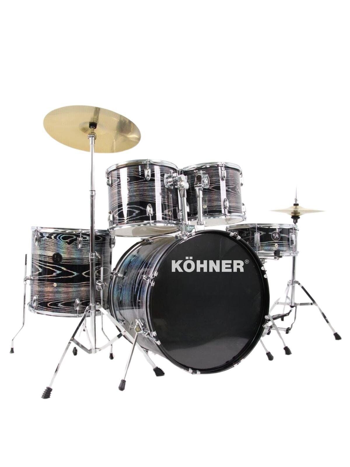KÖHNER CD-01 BW Siyah Desenli Akustik Bateri Seti